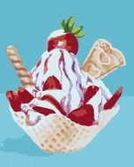 Zuty - Painting by Numbers - Cup With Strawberries (Myroslava Voloschuk), 40X50 Cm, Canvas+Frame - Painting by Numbers