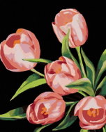 Zuty - Painting by Numbers - Pink Tulips (Myroslava Voloschuk), 80X100 Cm, Canvas - Painting by Numbers