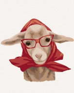 Zuty - Painting By Numbers - Goat With Red Scarf (Myroslava Voloschuk), 80X100 Cm, Canvas+Frame - Painting by Numbers