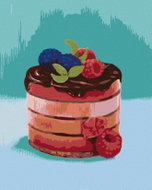 Zuty - Painting by Numbers - Raspberry Cake With Chocolate (Myroslava Voloschuk), 40X50 Cm, Canvas - Painting by Numbers