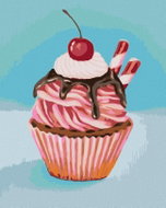 Zuty - Painting by Numbers - Strawberry Cupcake With Licorice Stick (Myroslava Voloschuk), 80X100 - Painting by Numbers
