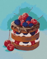 Zuty - Painting by Numbers - Cake with Chocolate and Fruit (Myroslava Voloschuk), 40X50 Cm, Canvas+F - Painting by Numbers