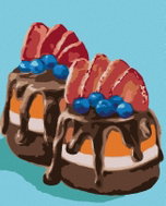 Zuty - Painting by Numbers - Dessert With Chocolate And Strawberries (Myroslava Voloschuk), 40X50 Cm - Painting by Numbers