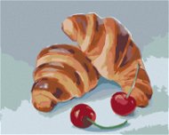 Zuty – Maľovanie Podľa Čísel – Croissant A Čerešne (Myroslava Voloschuk), 80 × 100 cm, Plátno + Rám - Maľovanie podľa čísel