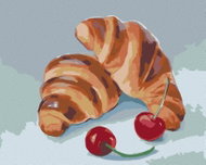 Zuty - Painting by Numbers - Croissant And Cherries (Myroslava Voloschuk), 80X100 Cm, Canvas - Painting by Numbers