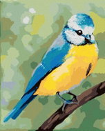 Zuty - Painting by Numbers - Blue Bird Sitting on a Twig(Myroslava Voloschuk), 40X50 Cm, Canvas - Painting by Numbers