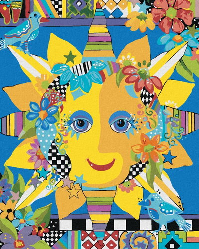 Zuty - Painting by Numbers - Sun 3 (Jonna James), 80X100 Cm, Canvas+Frame - Painting by Numbers - Main image