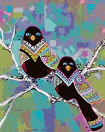 Zuty - Painting by Numbers - Mother and Bird (Jonna James), 80X100 Cm, Canvas+Frame - Painting by Numbers