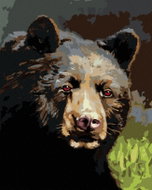 Zuty - Painting by Numbers - Portrait of a Bear (D. Rusty Rust), 80X100 Cm, Canvas - Painting by Numbers