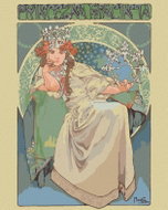 Zuty - Painting by Numbers - Princess Hyacinth (Alfons Mucha), 80X100 Cm, Canvas - Painting by Numbers