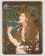 Zuty - Painting by Numbers - "Job" - Cigarette Papers (Alfons Mucha), 80X100 Cm, Canvas+Frame - Painting by Numbers