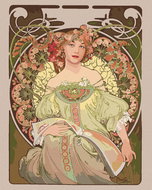 Zuty - Painting by Numbers - Dream (Alfons Mucha), 80X100 Cm, Canvas+Frame - Painting by Numbers