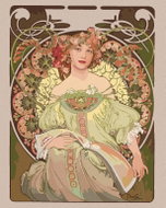 Zuty - Painting by Numbers - Dream (Alfons Mucha), 80X100 Cm, Canvas - Painting by Numbers