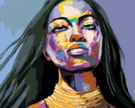 Zuty - Painting by Numbers - Colorful Portrait of a Woman Expressing Emotion, 80X100 Cm, Canvas - Painting by Numbers