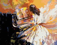 Zuty - Painting by Numbers - Girl Playing Piano, 40X50 Cm, Canvas - Painting by Numbers