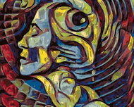 Zuty - Painting by Numbers - Abstract Woman with Eye, 40X50 Cm, Canvas+Frame - Painting by Numbers