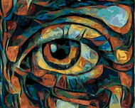 Zuty - Painting by Numbers - Abstract Eye in Dark Tones, 40X50 Cm, Canvas - Painting by Numbers