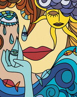 Zuty - Painting by Numbers - Abstract Eyes, 40X50 Cm, Canvas - Painting by Numbers