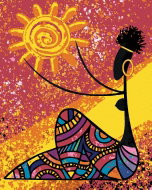 Zuty - Painting by Numbers - Woman Holding the Sun, 80X100 Cm, Canvas+Frame - Painting by Numbers