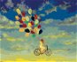 Zuty – Maľovanie podľa čísel – Žena na bicykli s balónikmi, 80 × 100 cm, plátno + rám - Maľovanie podľa čísel