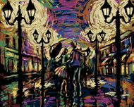 Zuty - Painting by Numbers - Couple in Love Under an Umbrella, 40X50 Cm, Canvas - Painting by Numbers
