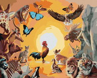 Zuty - Painting by Numbers - Animals and Sunset (D. Rusty Rust), 40X50 Cm, Canvas+Frame - Painting by Numbers