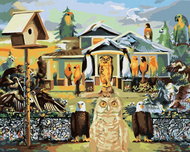 Zuty - Painting by Numbers - Birds And House (D. Rusty Rust), 40X50 Cm, Canvas+Frame - Painting by Numbers
