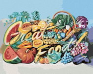 Zuty - Painting by Numbers - Basket, Fruits And Vegetables (D. Rusty Rust), 80X100 Cm, Canvas - Painting by Numbers
