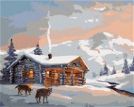 Zuty - Painting by Numbers - Wolves And A Cottage In Winter (D. Rusty Rust), 80X100 Cm, Canvas+Frame - Painting by Numbers