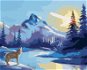 Zuty – Maľovanie podľa čísel – Vyjúci vlk, slnko a hory (D. Rusty Rust), 80 × 100 cm, plátno + rám - Maľovanie podľa čísel