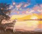 Zuty - Painting by Numbers - Howling Wolf And Sunset By Water (D. Rusty Rust), 80X100 Cm, Canvas+Ra - Painting by Numbers
