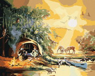 Zuty - Painting by Numbers - Camping at the Lake (D. Rusty Rust), 40X50 Cm, Canvas - Painting by Numbers