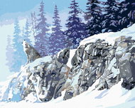 Zuty - Painting By Numbers - Wolf Howling In Winter (D. Rusty Rust), 40X50 Cm, Canvas+Frame - Painting by Numbers