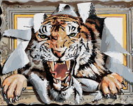 Zuty - Painting by Numbers - Tiger In Frame (D. Rusty Rust), 40X50 Cm, Canvas - Painting by Numbers