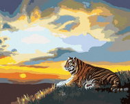 Zuty - Painting by Numbers - Tiger And Sunset (D. Rusty Rust), 40X50 Cm, Canvas+Frame - Painting by Numbers