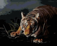 Zuty - Painting by Numbers - Tiger Lurking in the Dark (D. Rusty Rust), 40X50 Cm, Canvas - Painting by Numbers
