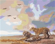 Zuty - Painting by Numbers - Tiger And Clouds (D. Rusty Rust), 80X100 Cm, Canvas+Frame - Painting by Numbers