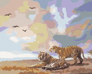Zuty - Painting by Numbers - Tiger And Clouds (D. Rusty Rust), 80X100 Cm, Canvas - Painting by Numbers