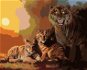 Zuty – Maľovanie podľa čísel – Tiger s mláďatami a západ slnka (D. Rusty Rust), 80 × 100 cm, plátno + rám - Maľovanie podľa čísel