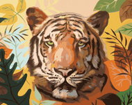 Zuty - Painting by Numbers - Tiger And Leaves (D. Rusty Rust), 80X100 Cm, Canvas - Painting by Numbers