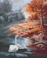 Zuty - Painting by Numbers - Swans And Autumn (D. Rusty Rust), 40X50 Cm, Canvas - Painting by Numbers