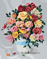 Zuty - Painting by Numbers - Roses in a Vase (D. Rusty Rust), 80X100 Cm, Canvas - Painting by Numbers