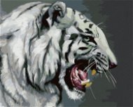 Zuty - Painting By Numbers - Roaring White Tiger Portrait (D. Rusty Rust), 80X100 Cm, Canvas+Frame - Painting by Numbers