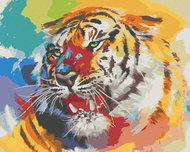 Zuty - Painting by Numbers - Tiger And Colors View (D. Rusty Rust), 40X50 Cm, Canvas+Frame - Painting by Numbers
