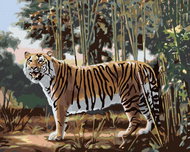 Zuty - Painting by Numbers - Tiger And Bamboo (D. Rusty Rust), 40X50 Cm, Canvas - Painting by Numbers