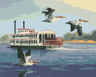 Zuty - Painting By Numbers - Pelican And Steamer (D. Rusty Rust), 40X50 Cm, Canvas - Painting by Numbers