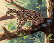 Zuty - Painting by Numbers - Ocelot Sitting on a Branch (D. Rusty Rust), 40X50 Cm, Canvas - Painting by Numbers