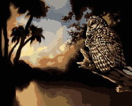 Zuty - Painting by Numbers - Owl in the Night (D. Rusty Rust), 40X50 Cm, Canvas+Frame - Painting by Numbers