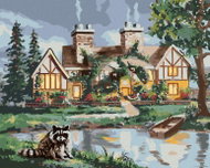 Zuty - Painting By Numbers - Raccoon, Boat And House (D. Rusty Rust), 40X50 Cm, Canvas+Frame - Painting by Numbers