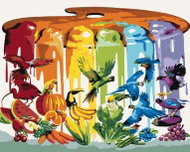 Zuty - Painting by Numbers - Rainbow Colours, Birds, Fruits And Vegetables (D. Rusty Rust), 80X100 C - Painting by Numbers